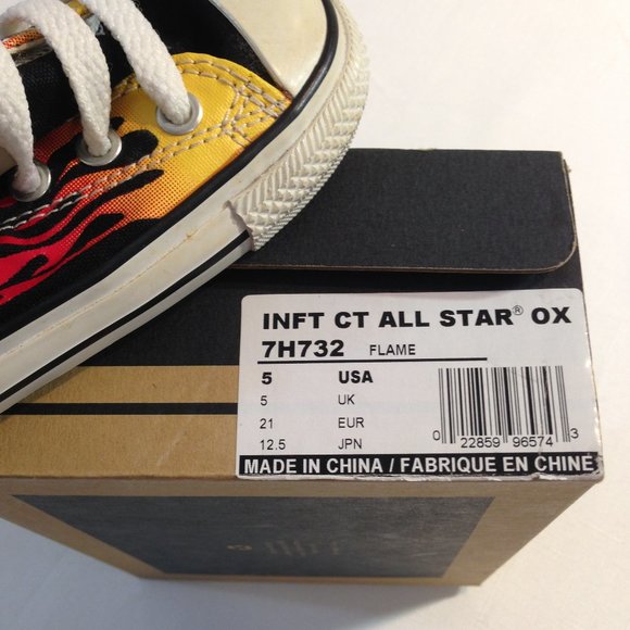 Kids Infant Flames Converse Chuck T All Star Oxford Sneaker - Picture 2 of 8